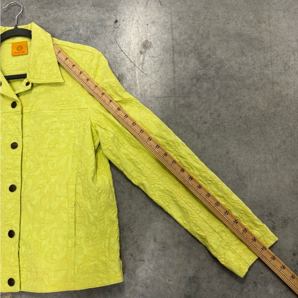 Ruby Rd. Quilted Lime Button-Front Jean Jacket - Picture 8 of 8